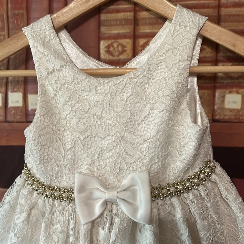 American Princess Lace Flower Girl Dress Easter Wedding Formal Girls 5